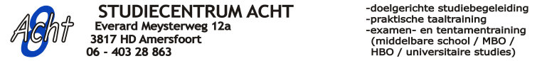 Studiecentrum Acht banner